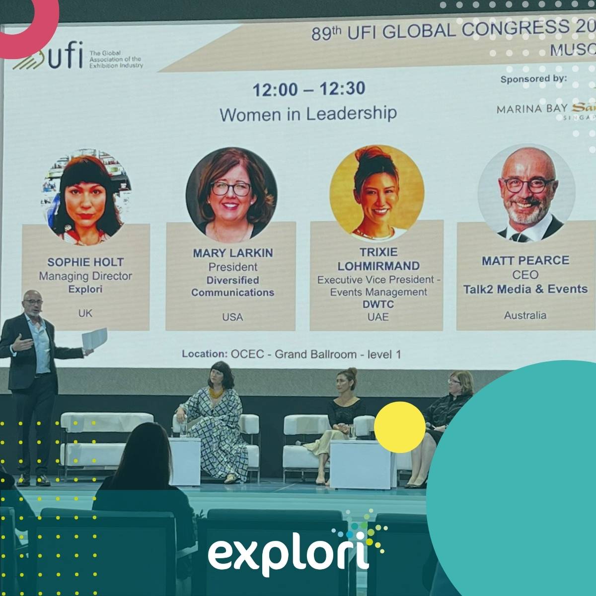 explori's tweet photo. Sophie, Explori's Managing Director was at @UFILive Global Congress as one of the speakers at Women in Leadership, progressing on fixing inequalities for women in workplaces. 

#uficongress #explori #eventprofs https://t.co/UZ0x0PQTsB