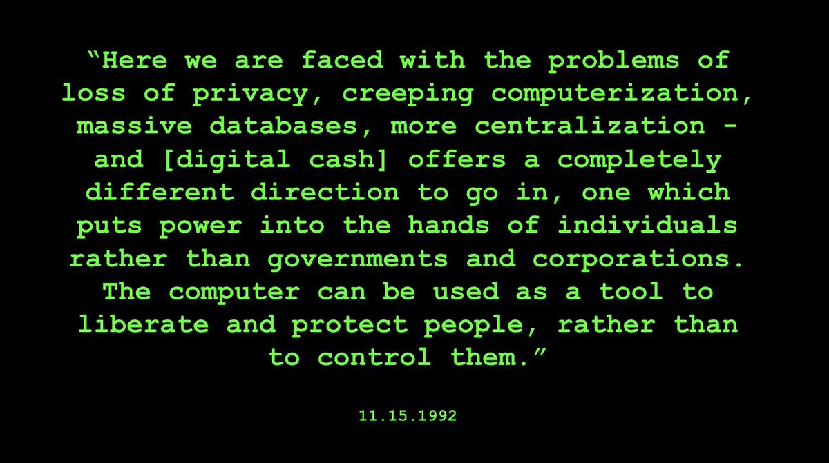 ✨ Hal Finney on the promise of #Bitcoin exactly 30 years ago