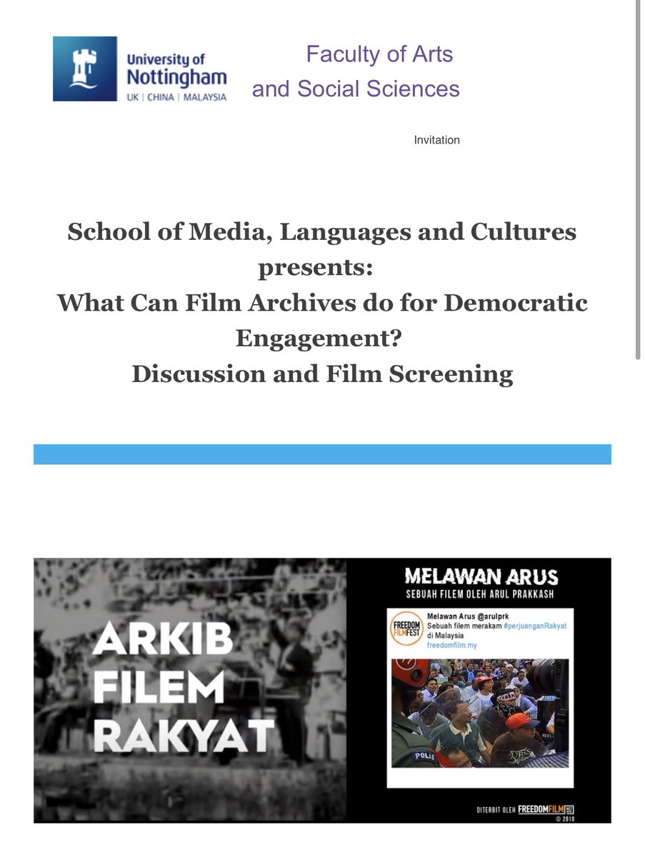 UNM_SMLC's tweet photo. Thank you Arul Prakash from Arkib Member Rakyat for coming to SMLC! Students (especially from the Y3 documentary class) enjoyed the screening of his 2018 documentary, “Melawan Arus” 🎬 Many thanks to @_sandeepray for moderating this session too 👏🏻 https://t.co/xkSQqeBPg5