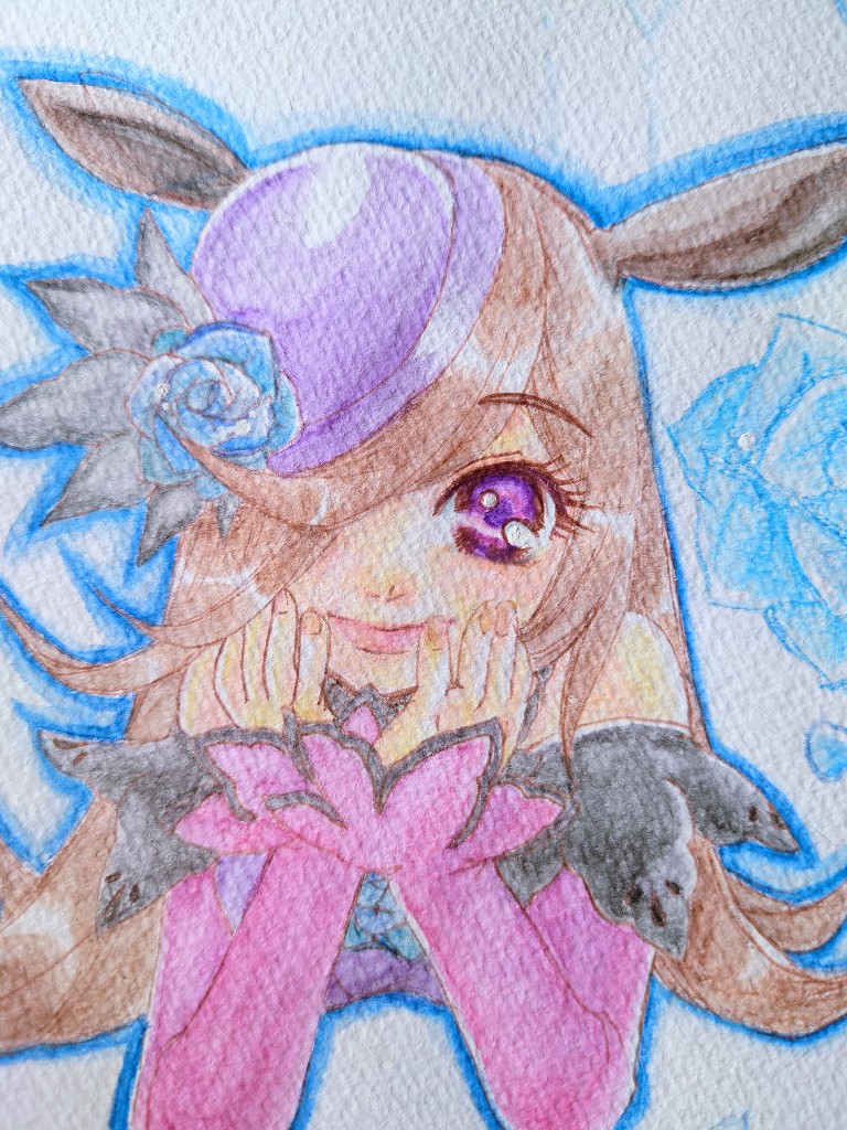 rice shower (umamusume) 1girl solo animal ears hair over one eye hat horse ears purple eyes  illustration images