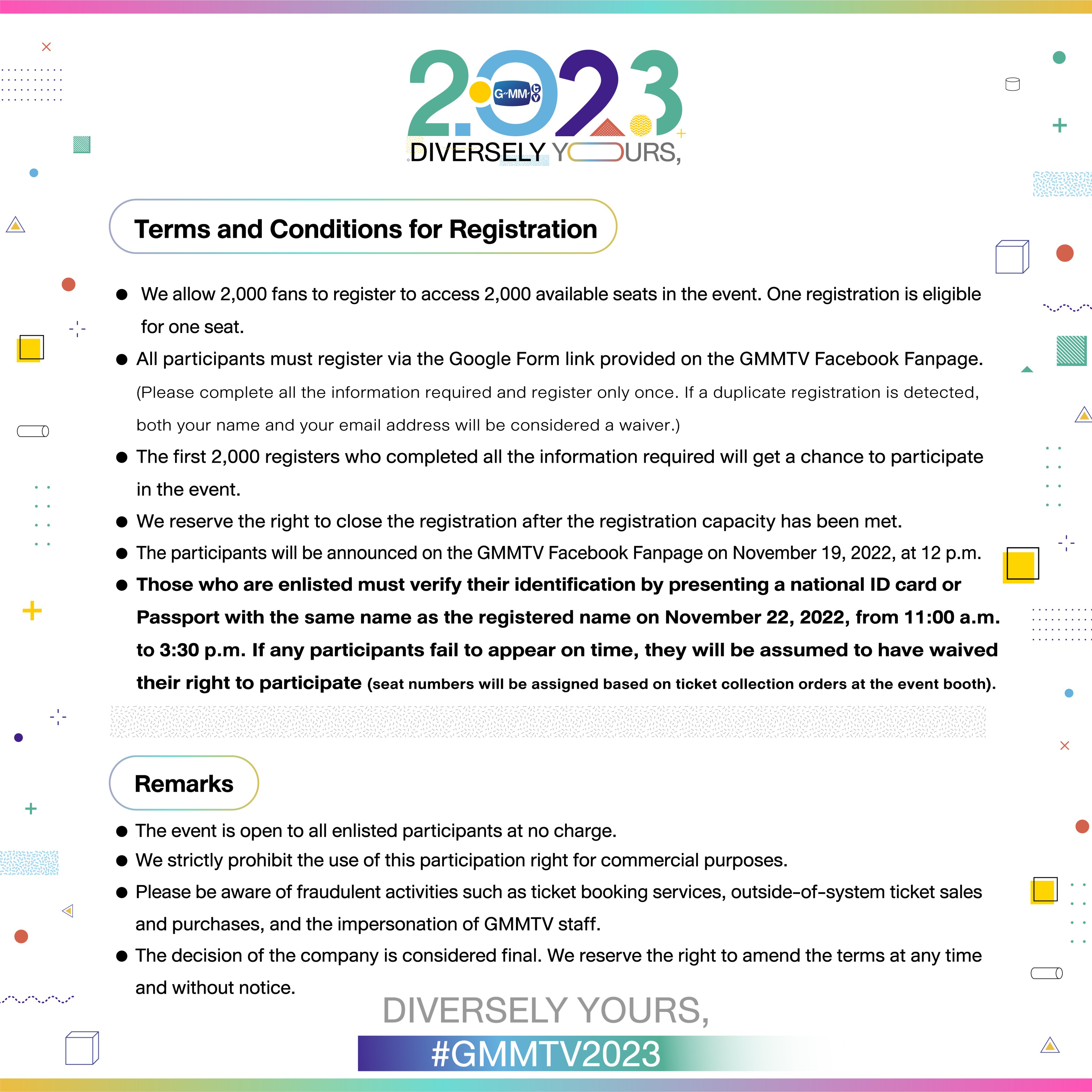 GMMTV on X: &ldquo;Terms and Conditions for Registration for Event 
