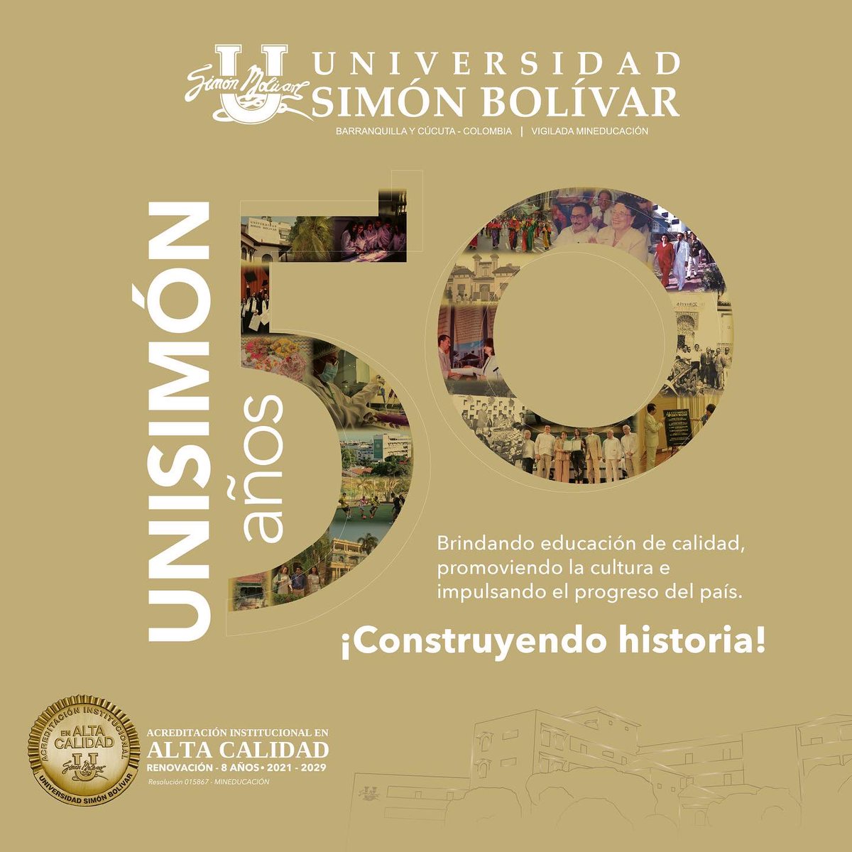 Hace 5⃣0⃣ años, el 15 de noviembre de 1972, bajo el árbol de una casona del barrio El Prado, se empezó a materializar el sueño del rector fundador José Consuegra Higgins 📚.