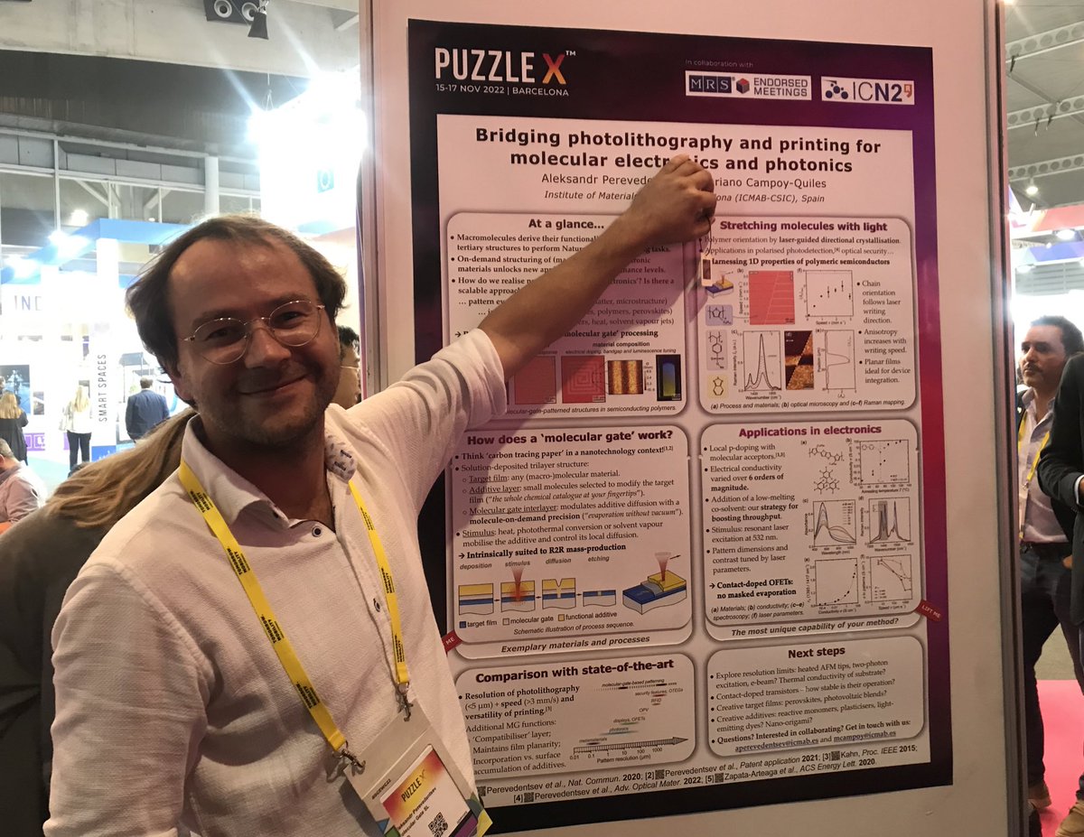 icmabCSIC's tweet photo. Poster session at #PuzzleX @puzzlex_io with #ICMABers Arevik Musheghyan-Avetisyan #LaserProcessing and Aleksandr Perevedentsev #MolecularGate #Nanopto https://t.co/hBTHWgGQmk