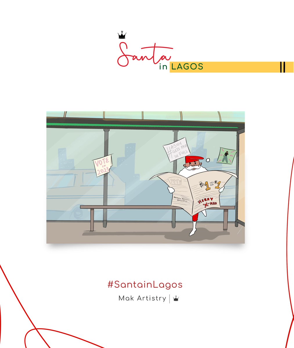 mak_artistry's tweet photo. Santa in Lagos Christmas card collection 💫

What hidden messages can you pick out? 😉

#christmascards #holidaygifts #happyholidays #santaclaus #santainlagos #makartistry #christmasprints #everydayart https://t.co/OprgomGlqt