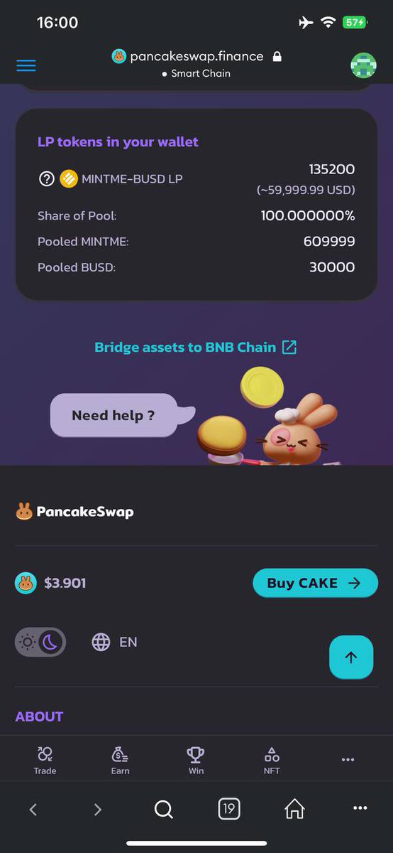 Wyll_BBK's tweet photo. MINTME/BUSD pair created on @PancakeSwap on #BSC
You can add the token manually with the official $MINTME contract:
0x138218c8e064ED2A011c9ff203759A8A1E23e6C8
@mintmeproject #MintmeCoin #DeFi #BSCGem https://t.co/ujCK2lIUwa