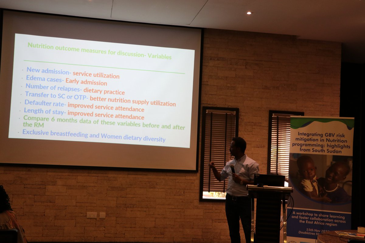 ACF_SouthSudan's tweet photo. Presenters shared the baseline findings from an ongoing study on the effectiveness of #GBV risk mitigation in #nutritionprogramming and the #GBV risk mitigation programmatic package that will be implemented and measured in the next phase of the study. https://t.co/cSJBdPDFFk