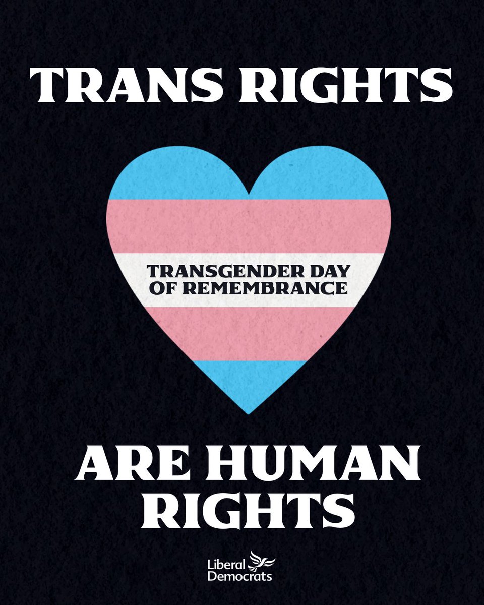 LibDems's tweet photo. On Transgender Day of Remembrance we pause to remember all those who have been victims of transphobic violence.

We also reaffirm our commitment to tackling hate crimes and upholding the rights of all trans and non-binary people at home and abroad.

#TDoR2022 https://t.co/zbdatmBjbo
