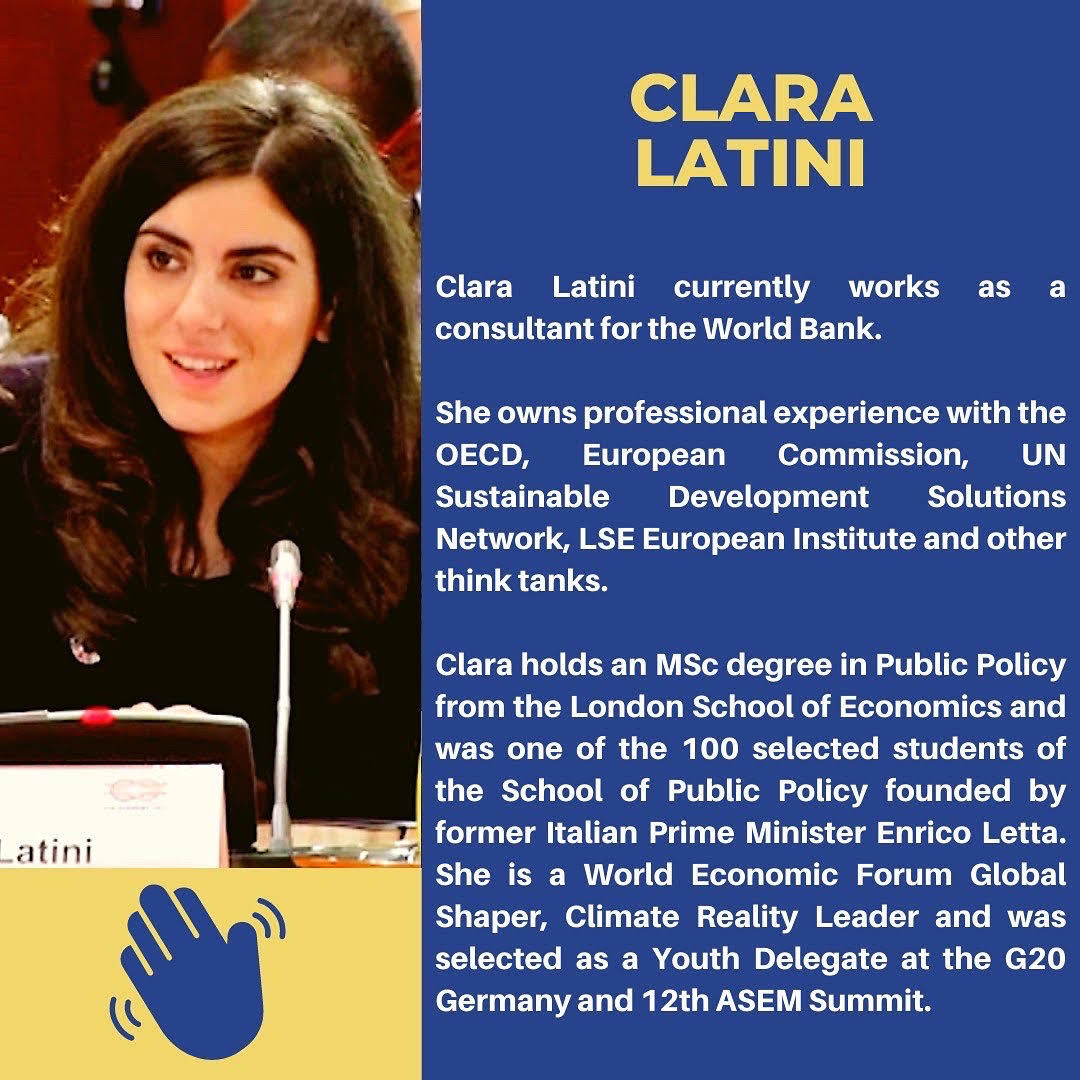 YELtweets's tweet photo. Meet our delegates for #COP27 - Week 2! ♻️
🤝The YEL delegation to COP27 is supported by the @SE_Foundation
💚 Clara Latini
💚 Tara Grace
💚 Noemi Viterale
SWIPE to find out more about them ⏩⏩
#meetthedelegates #delegation #YEL #YELdelegation #youthempowerment https://t.co/EO9sX7yMcQ