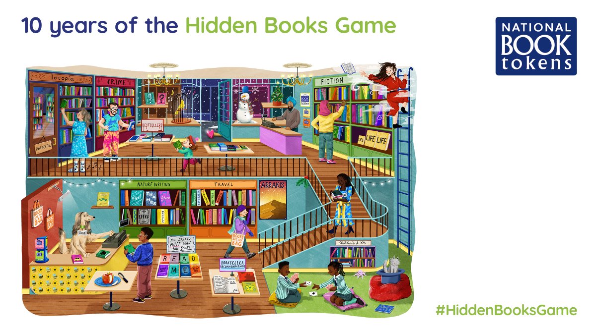 book_tokens's tweet photo. Did you know that the #HiddenBooksGame is 10 years old this year? 

10 years of bookish brainteasers.
10 years of frustrating clues.
10 years of wondering if you've ever read a book.

Play now: https://t.co/jnGgQLZBsE https://t.co/33H6kqHXuR