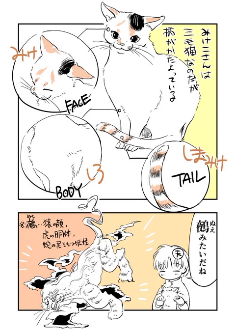 うちのネコチャン……みけこさんの柄 