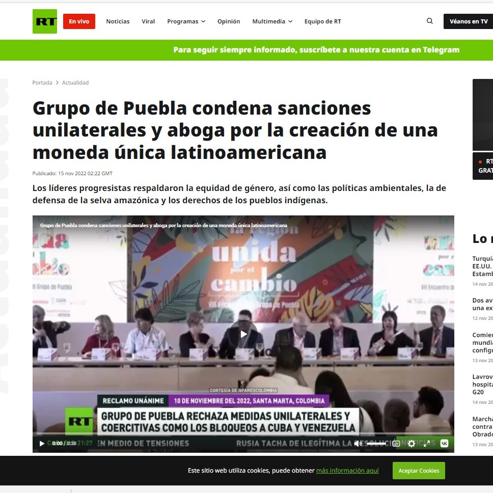 hojillasilva's tweet photo. "Como parte de este replanteamiento, el Grupo de Puebla condena la imposición de medidas coercitivas unilaterales que llevan a bloqueos económicos que padecen Cuba y Venezuela", que "ningún país puede sancionar a otro y menos afectar la supervivencia de sus pueblos". https://t.co/bJVMYl73qB