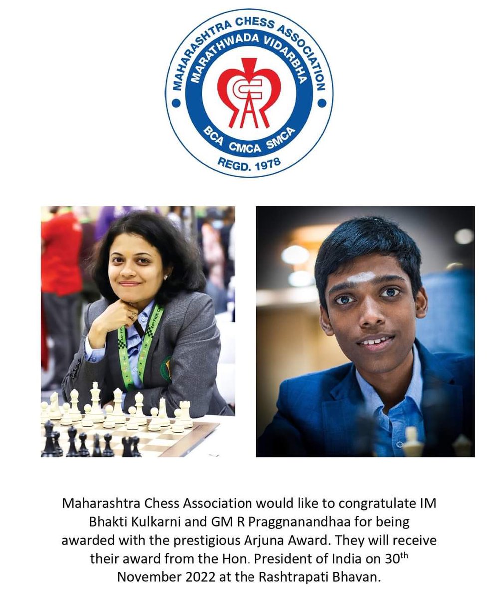 h2eSid's tweet image. Heartiest Congratulations to jewels of #Chess in India @rpragchess &amp;amp; @Bhaktichess for being awarded the prestigious &amp;amp; National Honor #ArjunaAward 

It is a great &amp;amp; a proud moment for us Chess lovers. 

#ChessFirst