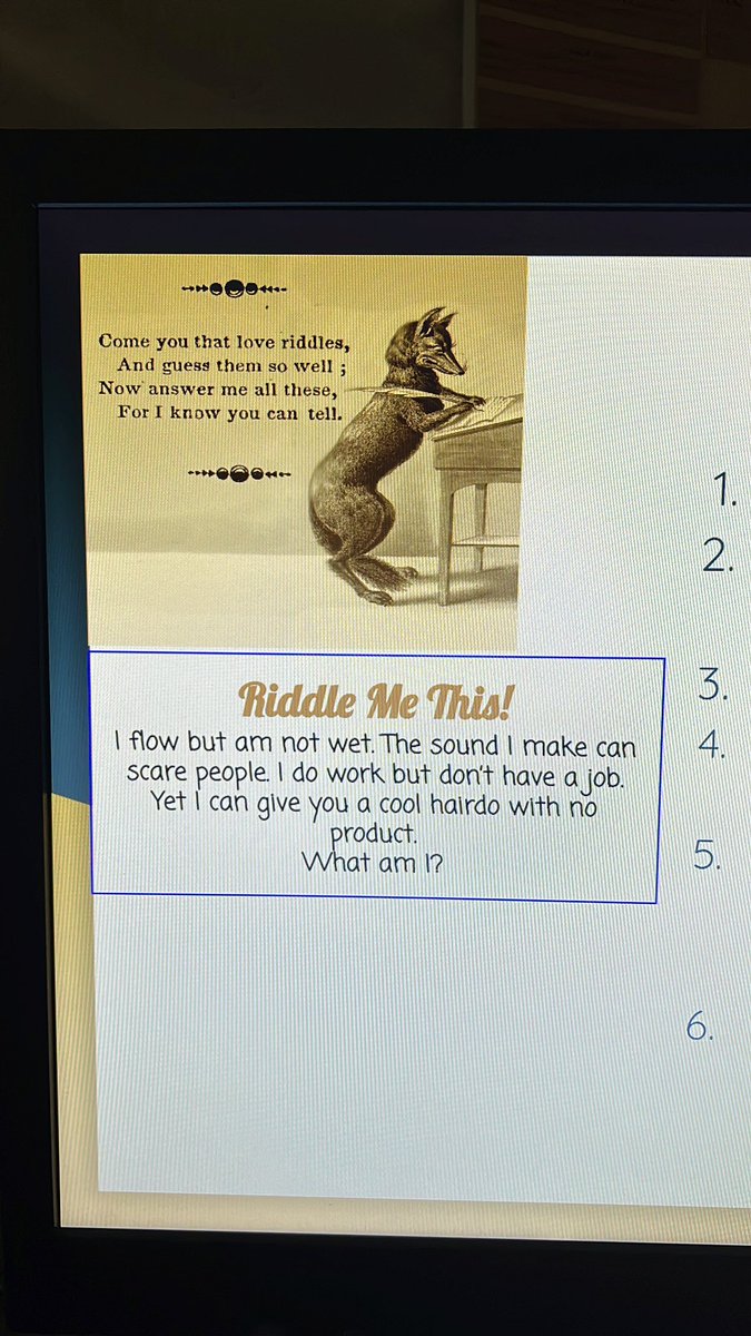 MissHocking4th's tweet photo. Can you solve the Tuesday Riddle? @SLCSBartlett #riddle https://t.co/VamOYXtkea