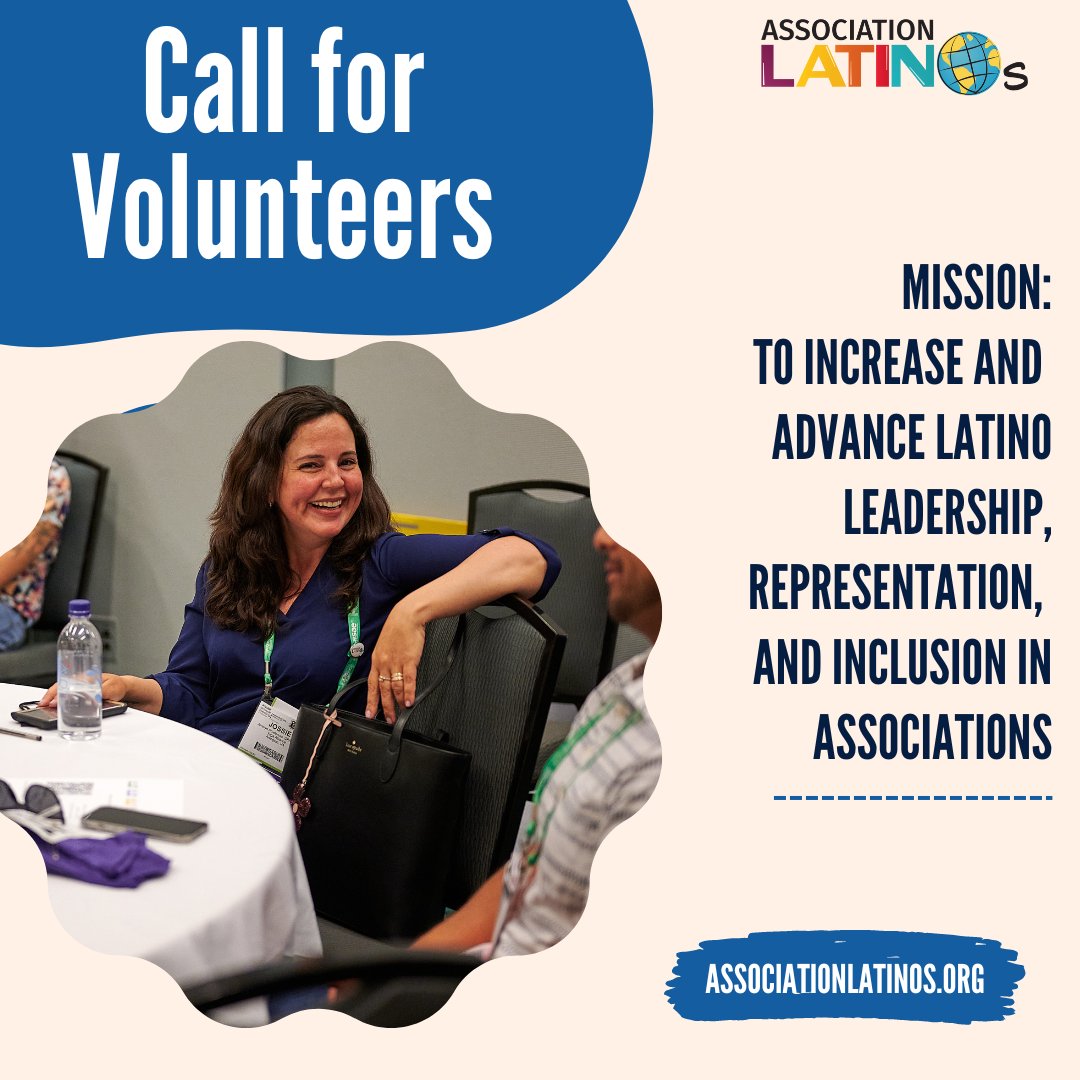 AssocLatinos's tweet photo. Last Call to Volunteer: (Nov. 18th)

Now is the time to seize the opportunity in front of us, to continue the important work of increasing and advancing Latino leadership, representation, and inclusion in associations.

Join Us: https://t.co/tIZYe2VGcC https://t.co/Osi00rFxvt