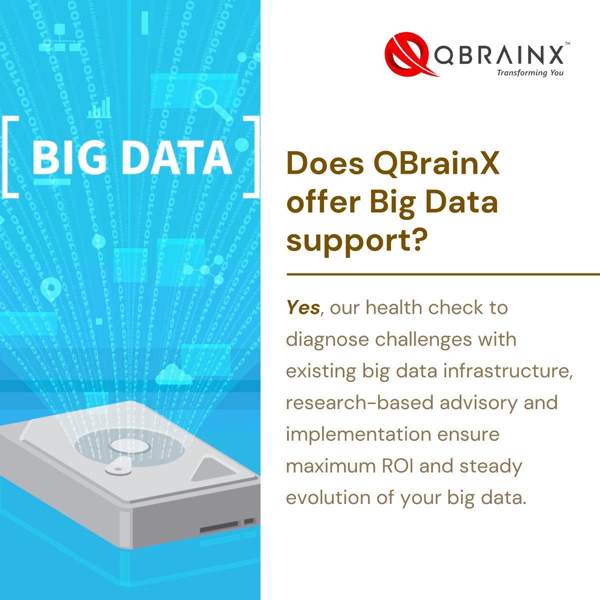 QBrainX_Inc's tweet photo. Our Big Data Support
#QBrainX #BigData #transformingyou #datasolution #bigdatasupport #bigdatainfrastructure #challenges #implementation #ROI https://t.co/Bdb4pxTm8w
