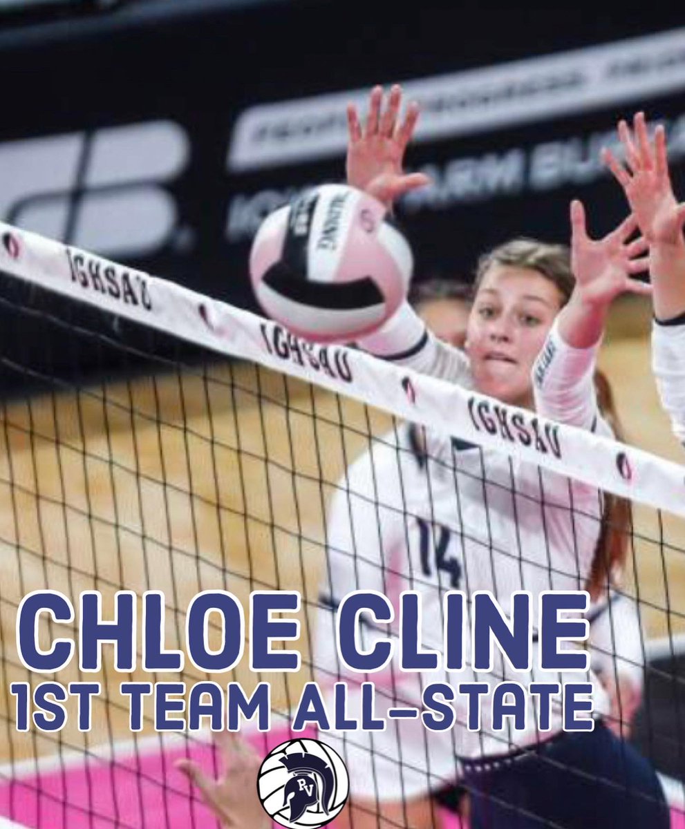 PVVolleyball's tweet photo. Congratulations to all our Spartans on earning IGCA Class 5A All-State Awards! Chloe Cline &amp; Halle Vice: 1st Team All-State! Siena Roethler: 2nd Team All-State! Izzy Van De Wiele: Honorable Mention All-State! 😍❤️🏐 @ChloeCline33 @vice_halle @siena_roethler @izzyvandewiele https://t.co/2UwzwPnDtt