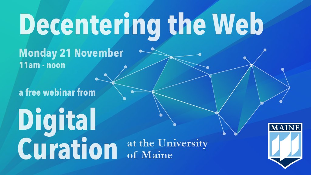 Exciting news for anyone who cares about the future of the web! For the next @DigitCurator teleconference Monday 21 November we think through what a post-platform web could be, with the help of Microsoft researcher and radical economist @glenweyl blog.still-water.net/can-the-next-w…