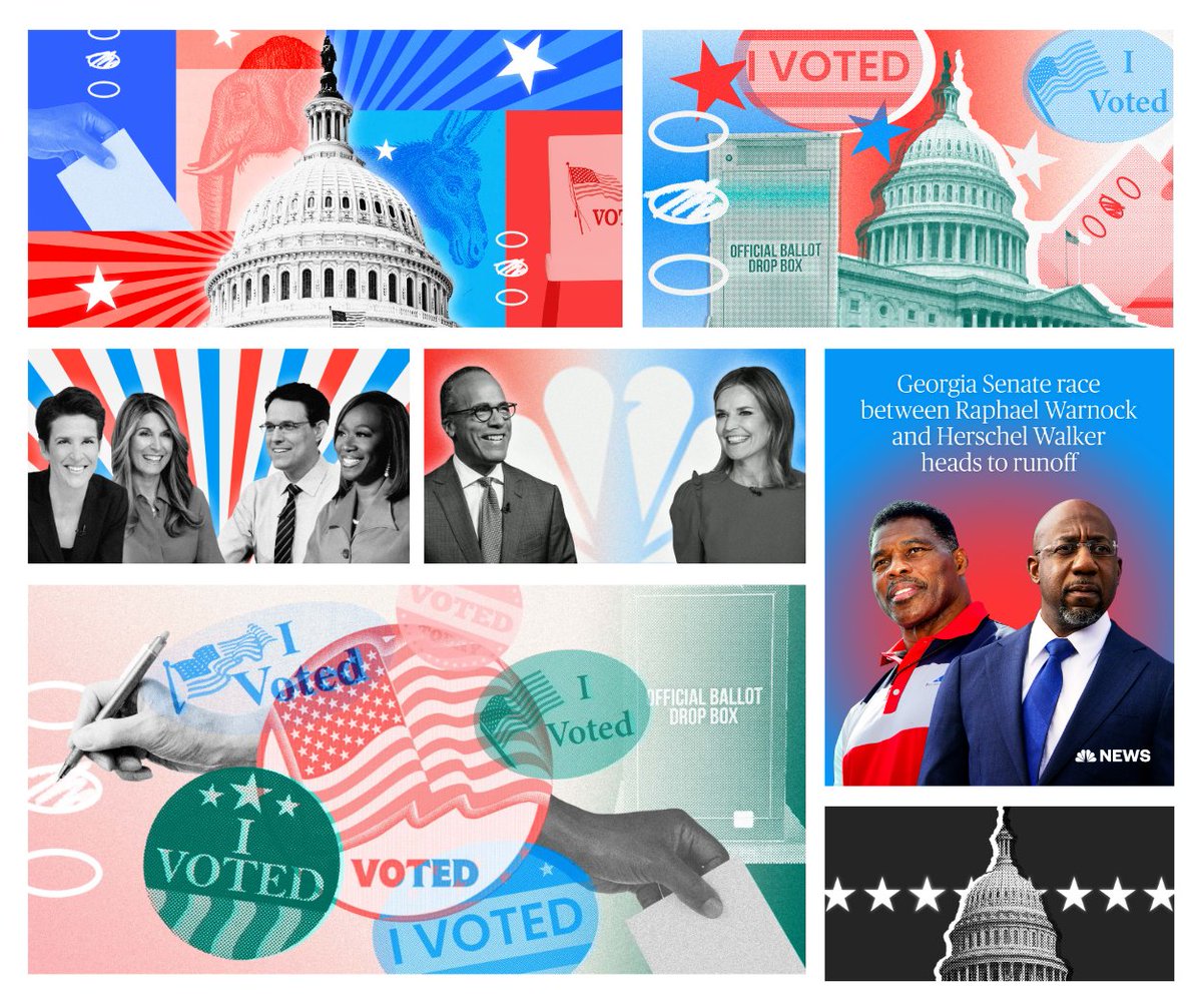showing off more of our Midterms AD across @NBCNews + @MSNBC Digital 🗳️🇺🇸 illustration, video stream teases, social graphics, and more (this isn't even 25% of it). Dreamt up by @AnjaliNair25, @social_justine and Jacqueline Nuzzo.