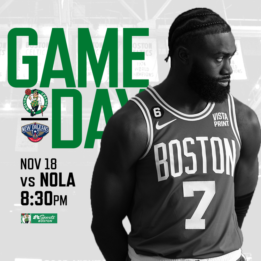 NBCSCeltics's tweet photo. The road trip continues: The Celtics are in New Orleans ☘️
Coverage starts at 7:30pm here on @NBCSBoston with @aminajadeTV @EddieHouse_50 @ChrisForsberg_ @tvabby @scalabrine
#BOSvsNOP #BleedGreen https://t.co/bmVHIi9YvR