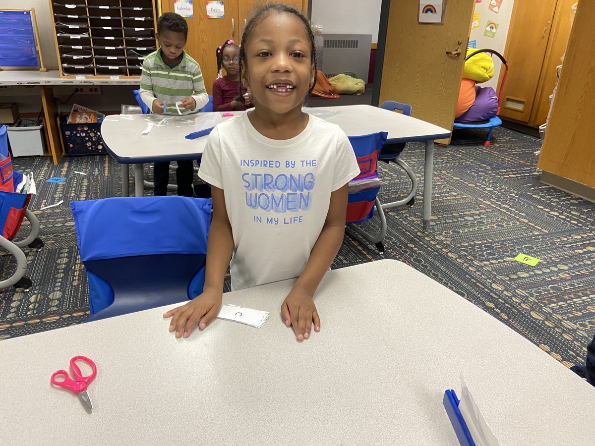 Day 68! We are making words! Her shirt is so awesome! ⁦<a href="/RobeyRockets/">Robey Elementary</a>⁩ #wewearewayne