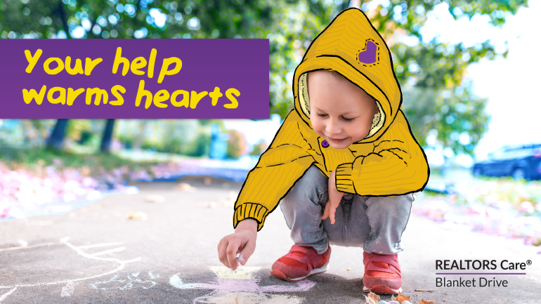 The REALTORS Care® Blanket Drive helps those in need including single mothers and their children. You can help by donating blankets/winter clothes or making a monetary donation. Find out how at blanketdrive.ca

#RealtorsCareBlanketDrive #RealtorsCare #BlanketDrive #REBGV