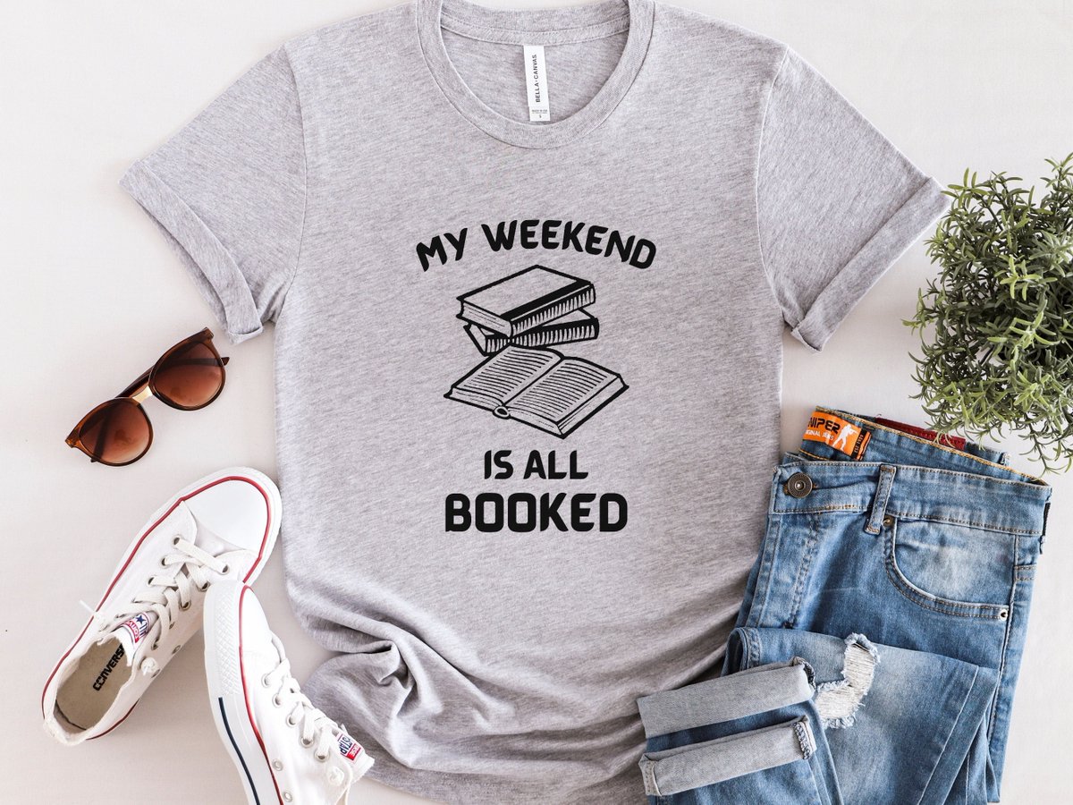Excited to share the latest addition to my #etsy shop: My Weekend Is All Booked Funny Reading Shirt, Reading Tshirt for Book Lovers, Librarian Shirt, Reader Gifts, English Teacher Book Shirt Gift etsy.me/3GiRXu7 #grey #white #shortsleeve #bookishshirt #bookswea