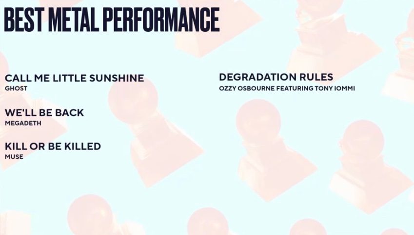 Ghost “Call Me Little Sunshine” is nominated for Best Metal Performance for the 2023 Grammys!