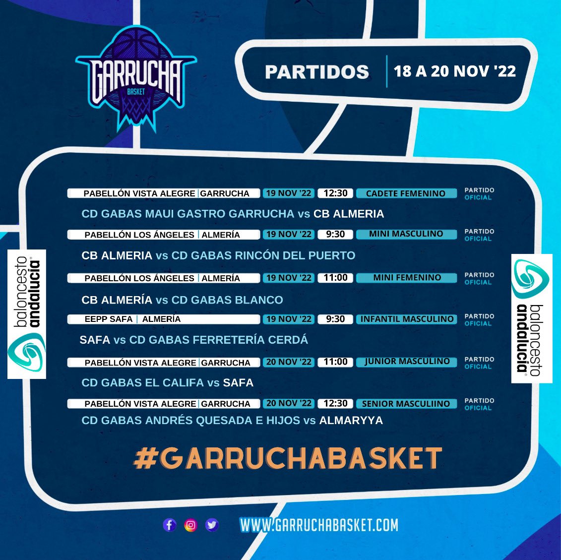 Se viene fin de semana de basket!!! 🕘 Ya tenemos horario de nuestros enfrentamientos. A disfrutar y suerte a tod@s!! 🍀💪🏀