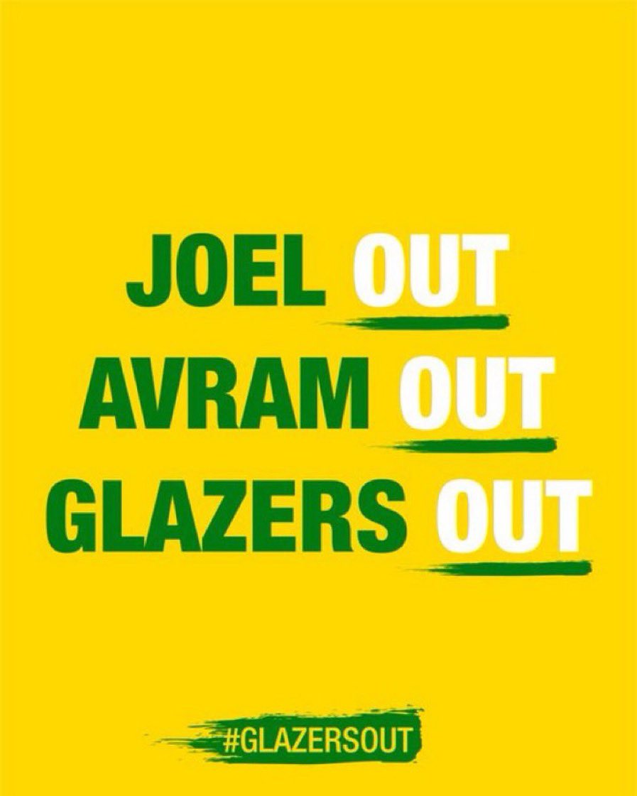 Glazerspissoff's tweet photo. We want #GlazersOut https://t.co/dm0l6Kul48
