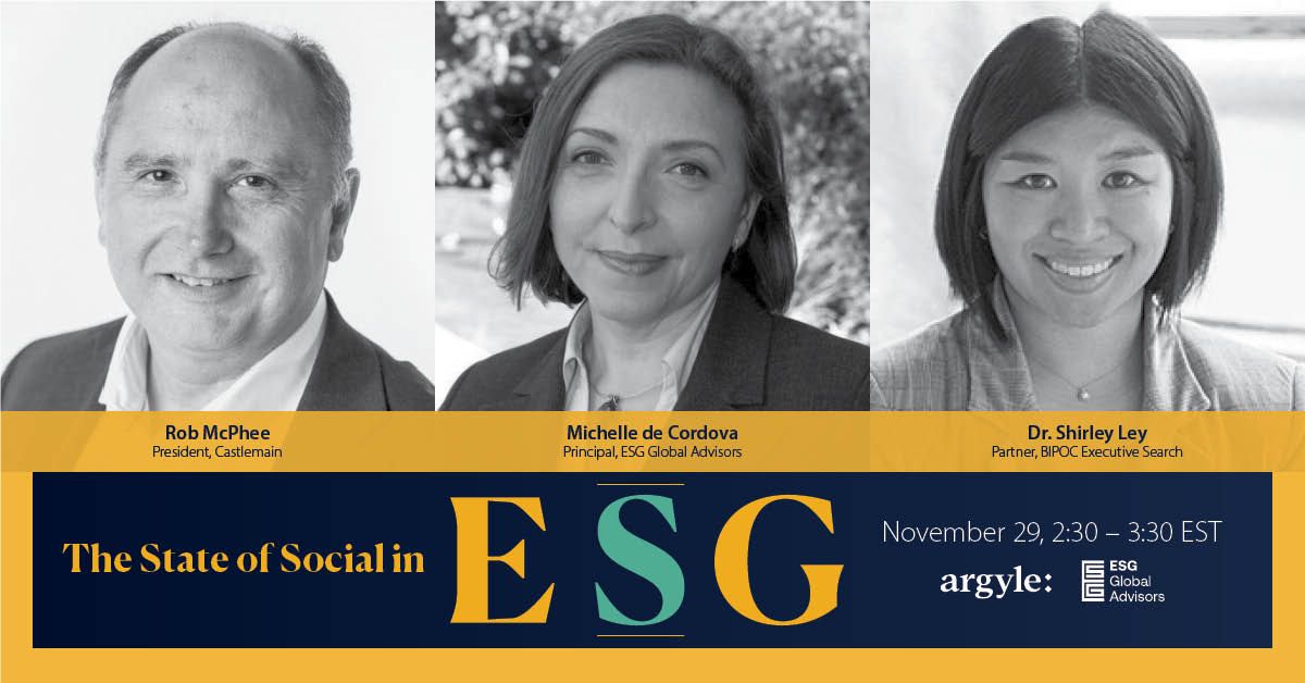 Argyle (@argylepr) on Twitter photo What is the State of Social in #ESG? Join Argyle and <a href="/ESGGlobalAdv/">ESG Global Advisors</a> on November 29th to discuss new research launching this Thursday with insight on defining social benchmarks for North American organizations. Register for the webinar here: shorturl.at/GSXZ5 What is the State of Social in #ESG? Join Argyle and <a href="/ESGGlobalAdv/">ESG Global Advisors</a> on November 29th to discuss new research launching this Thursday with insight on defining social benchmarks for North American organizations. Register for the webinar here: shorturl.at/GSXZ5