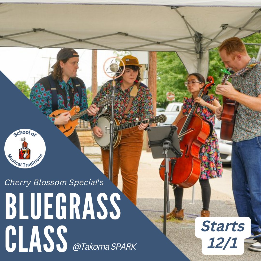 Bluegrass Class with Cherry Blossom Special starts Dec. 1. Registration and details here → schoolofmusicaltraditions.com/event/bluegras…