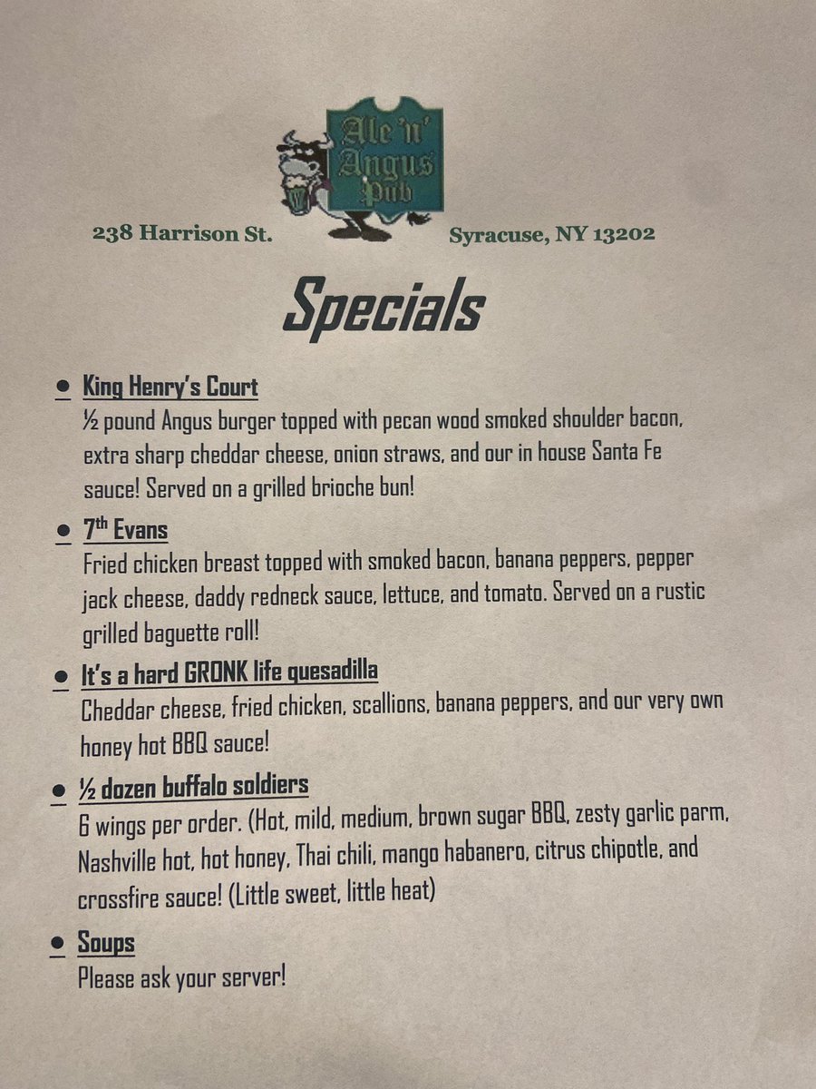 This weeks specials 
11/15 - 11/21