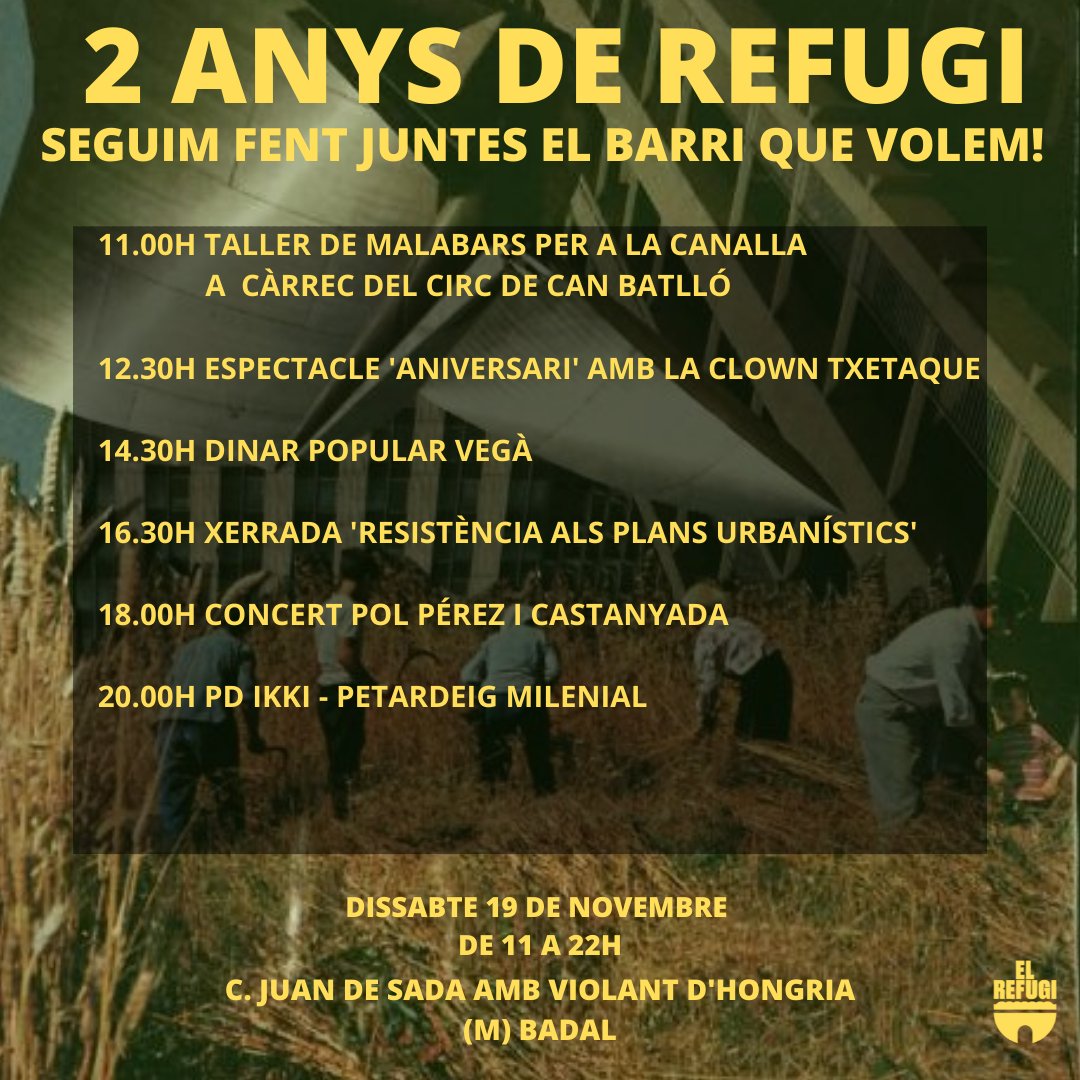 EspaiRefugi's tweet photo. Estem d'aniversari!! 
#2anysdelRefugi https://t.co/xuTytp6fNN