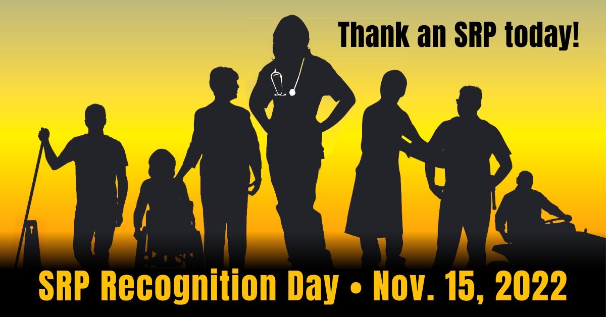A well-deserved honor for the hard-working women and men who help educate, feed &amp; transport students, monitor their health, administer school offices, and maintain school facilities. We honor the super heroes of our schools. SRPs Rock!
