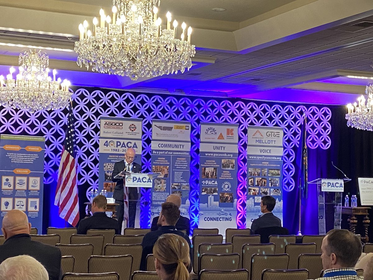 PaAggConAssn's tweet photo. Our board chairman Bob Housel is starting our day with his state of the association presentation. #AnnualMeeting #BuildingandConnectingCommunities https://t.co/dOnIxztnbx