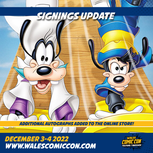 With just a few weeks to go, we've added several guests to the preorder autograph listing, including the epic #GoofyMovie duo of Bill Farmer and Jason Marsden! #WCC2022 ✍️ Online Store ➡️ ow.ly/xAc250LEISG