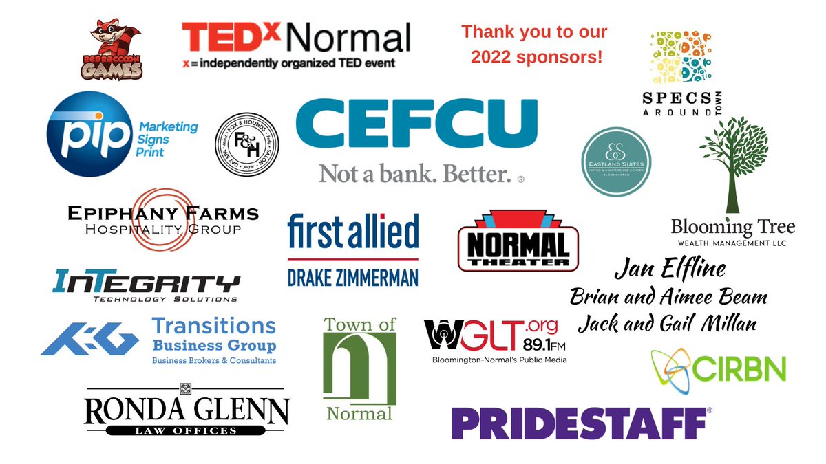 TEDxNormal's tweet image. One more giant thank you to everyone who helped make TEDxNormal 2022 a smashing success! Whether you were one of our inspirational speakers, a volunteer, a sponsor, or an attendee, we appreciate all of you. We’ll see you next year!
#thankyou #tedxnormal #tedxspeakers #poweroftwo