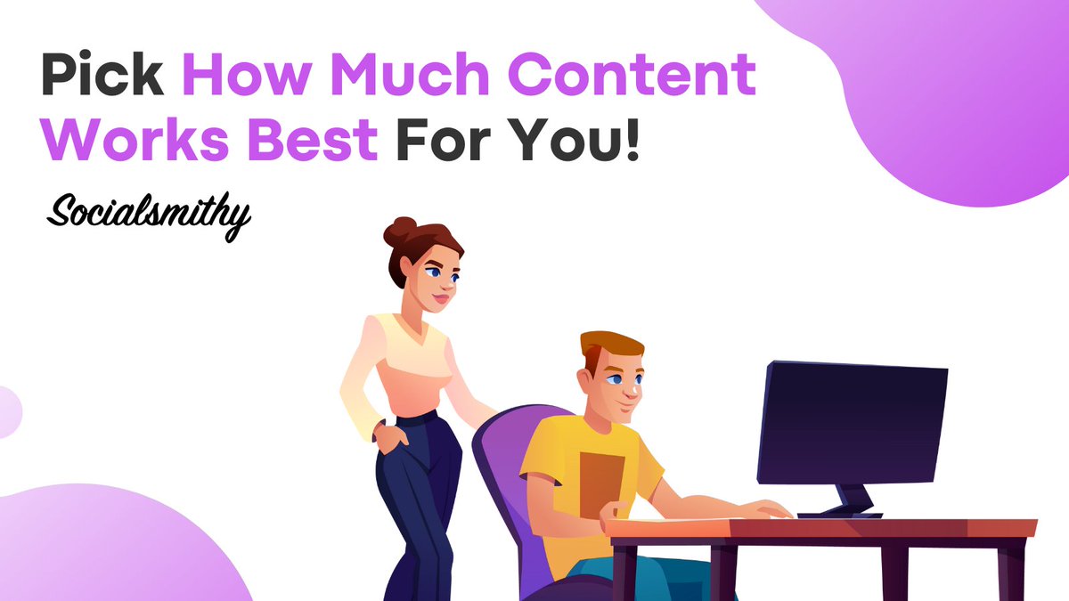 socialsmithy's tweet photo. We know that people sometimes need more space for their thoughts with many different needs and interests.

That's why our service offers the option of adding an extra post per week!

Sign up at Socialsmithy to learn how!

https://t.co/WJYMPXomu9 https://t.co/yTsnAbrR0T