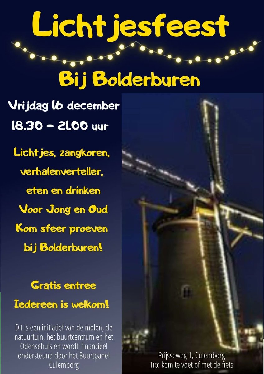 Lichtjesfeest bij Buurtcentrum Bolderburen  op 16 december 💡💡💡Ben je erbij?
#culemborg #warmculemborg