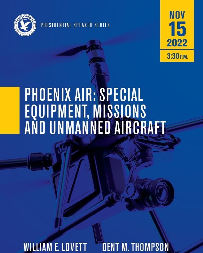 DON'T FORGET to come out to the Presidential Speaker Series featuring Phoenix Air on November 15th at 3:30 PM at Willie Miller IC Auditorium!

If you are interested in Unmanned Aircraft, then this is the series for you!