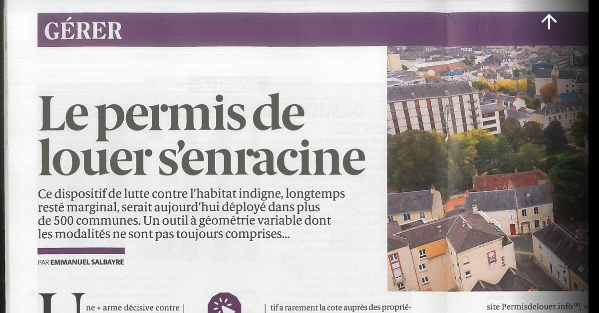 Pierre de Plater (@pdeplater) on Twitter photo Autorisation de mise en #location et permis de louer : quel est l'état de la pratique ? S'agit-il d'un nouveau degré de "normes locatives" ?
Retrouvez une étude dédiée dans Le Particulier Immobilier de nov. 2022, à laquelle j'ai eu l'opportunité de participer.
<a href="/esalbayre/">Emmanuel Salbayre</a> Autorisation de mise en #location et permis de louer : quel est l'état de la pratique ? S'agit-il d'un nouveau degré de "normes locatives" ?
Retrouvez une étude dédiée dans Le Particulier Immobilier de nov. 2022, à laquelle j'ai eu l'opportunité de participer.
<a href="/esalbayre/">Emmanuel Salbayre</a>
