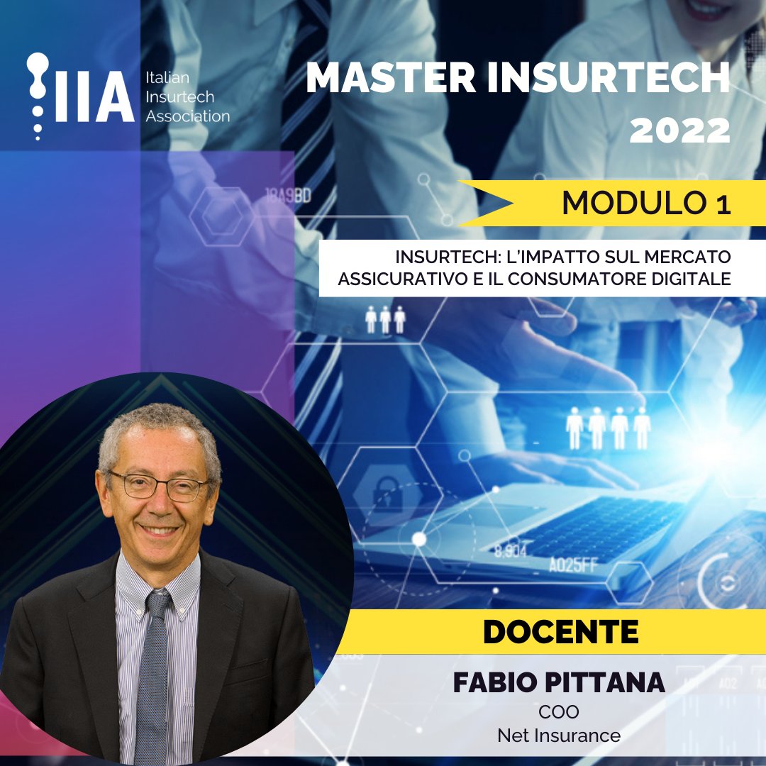 Tra pochi giorni inizia la Terza edizione del #Master #Insurtech 2022, organizzato da Italian Insurtech Association al quale Fabio Pittana COO di Net Insurance parteciperà in veste di #docente!

Pochissimi i posti rimasti, iscrivetevi subito qui 👇
lnkd.in/dASy7fCm