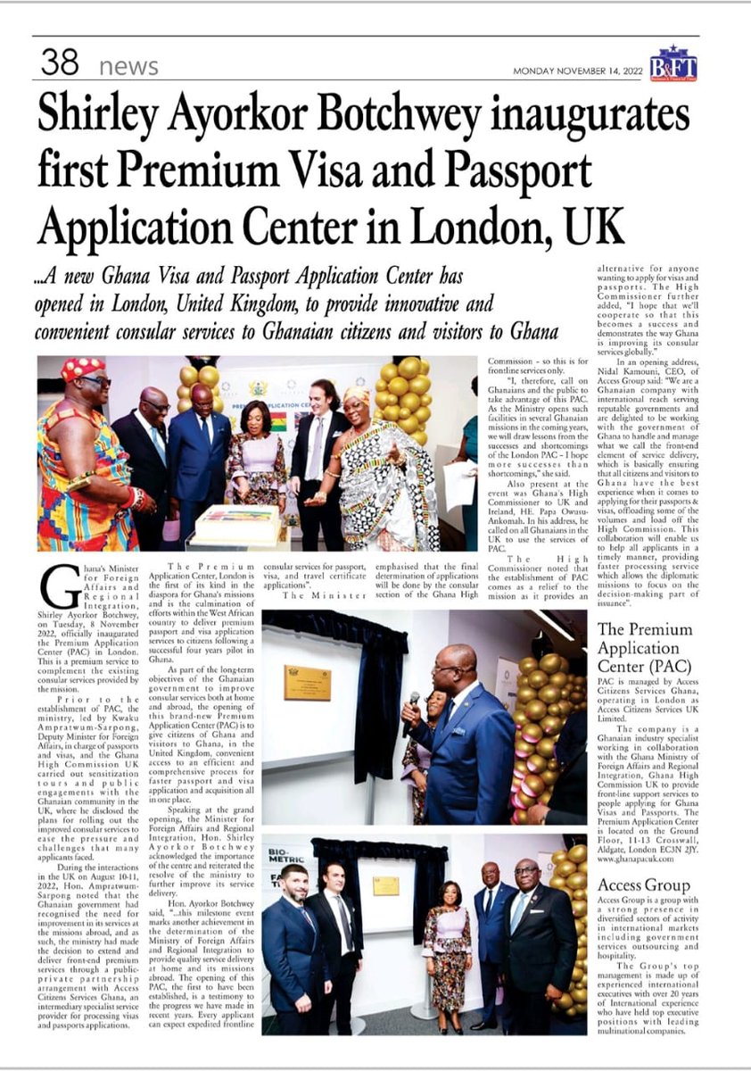 Ghanapacuk's tweet photo. We made the News!!
The Grand opening of the Ghana Premium Application Center by @AyorkorBotchwey , at our Central London office, is making waves on various media platforms; radio... etc.

Read more:
https://t.co/Vp9JUmpwKF

#Accessgroup #ghanapacuk #ghanapassport #UK #ghana https://t.co/NG0VSM0ZUw