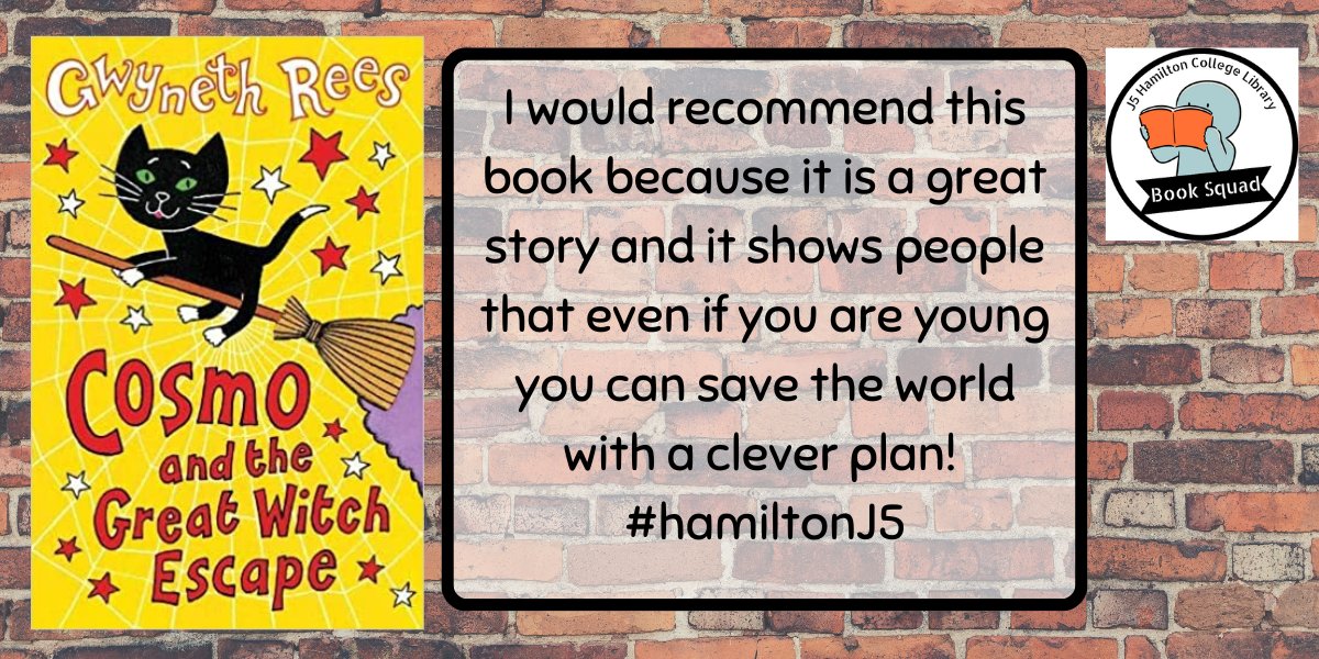 First review is of Cosmo and the Great Witch Escape by <a href="/gwyneth_rees/">Gwyneth Rees</a>
 
I love the review of this book and the message that good planning can help save the world! 
#booksquadreview #hamiltonj5 #hamiltonliteracy