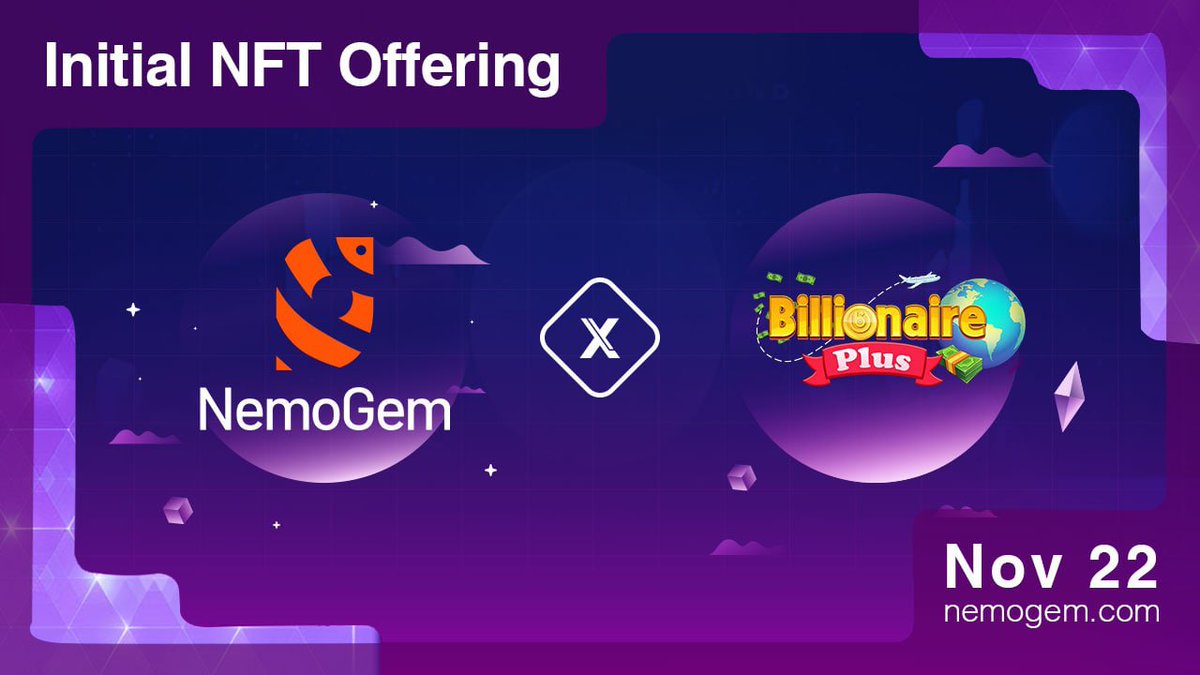 ✨Billionaires! We are here to announce the upcoming INO of the Billionaire Plus on Nemogem.com!
Sales will start on November 22 😍
✅ Quantity &amp; price: 
500 Rank D Box - 18 USDT/Box
(Preferential price only on Launchpad)