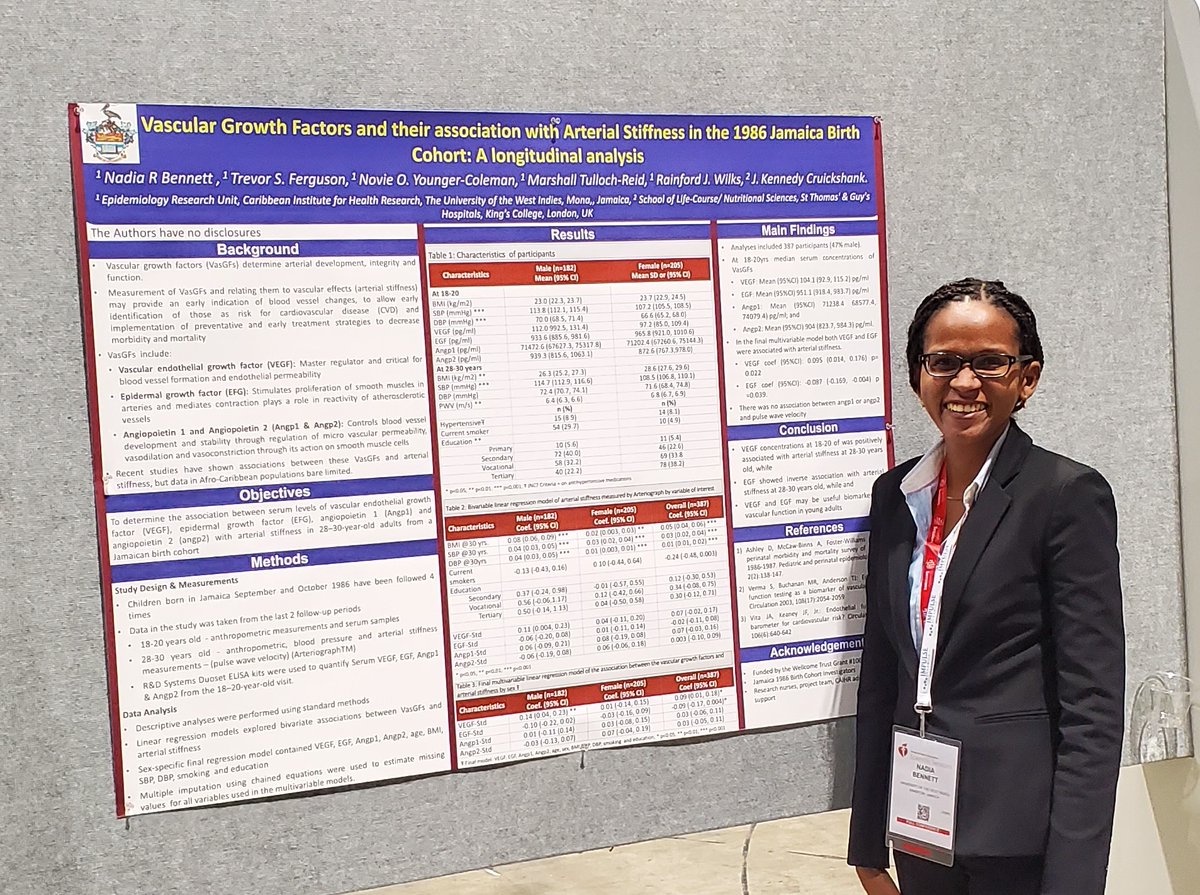 Dr Nadia Bennett has won an American Heart Association 2022 Paul Dudley White International Scholar Award for the HIGHEST RANKED abstract from Jamaica #CAIHRexcellence