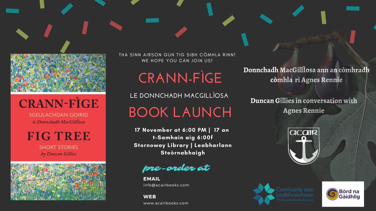 Dìreach dà latha eile 👏🏻👏🏻 Cò tha tighinn còmhla rinn? Tha sinn coimhead air adhart cluinntinn bho Donnchadh agus Agnes! ☺️ #book #booklaunch #shortstories #scottishgaelic
