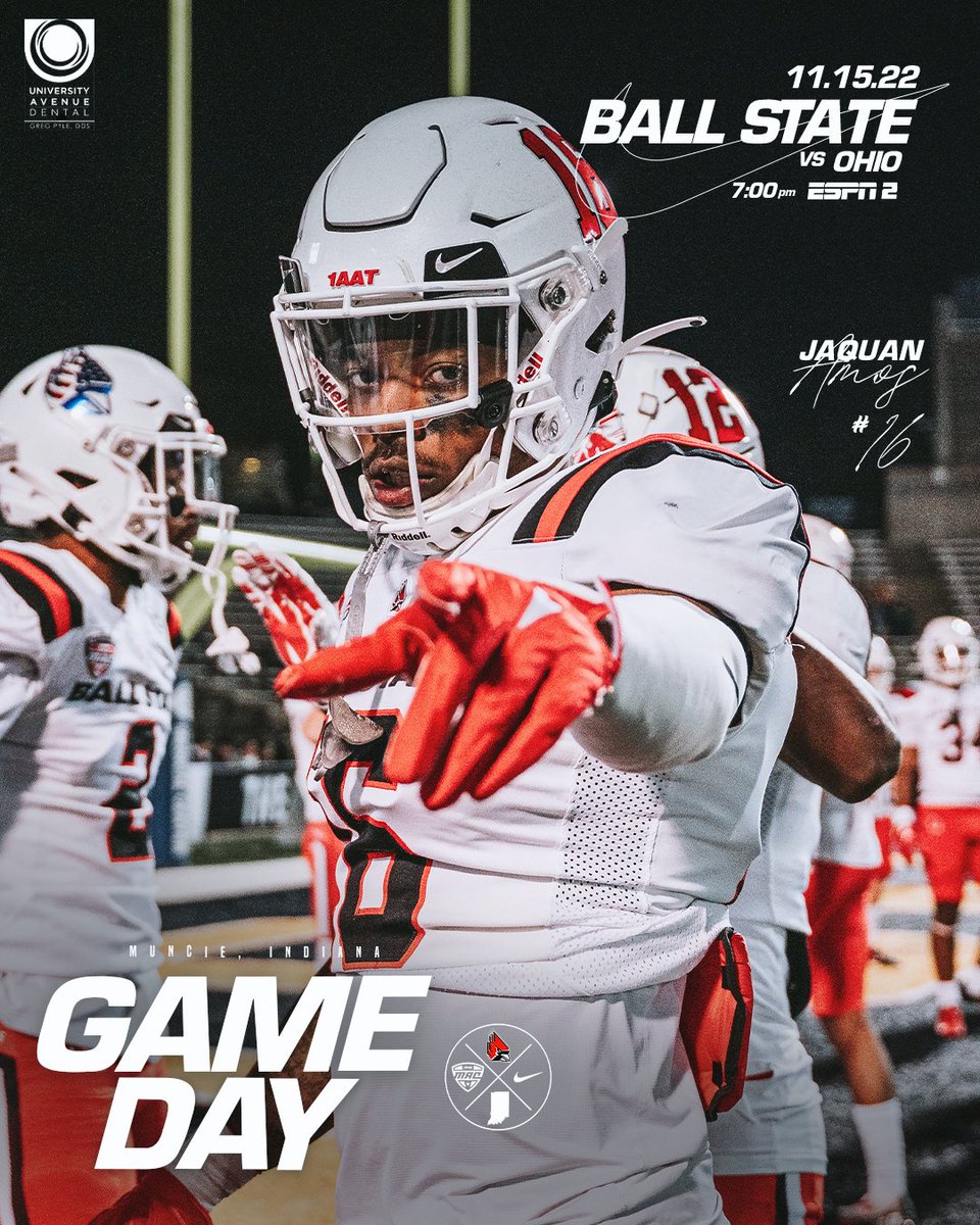 𝐆𝐚𝐦𝐞 𝐃𝐚𝐲 😤

🆚 Ohio
🏟️ Scheumann Stadium
⌚️ 7 pm ET
📺 ESPN2
#⃣ #MACtion
🎟️ bit.ly/22OHTix
💻 es.pn/3O7nWPz
📻 bit.ly/BSUgm11ra / <a href="/wlbcstudio/">WLBC Radio</a> / <a href="/SIRIUSXM/">SiriusXM</a> 984
📊 bit.ly/BSUgm11st
📰 bit.ly/BSUgm11pr

#1AAT x #WeFly
