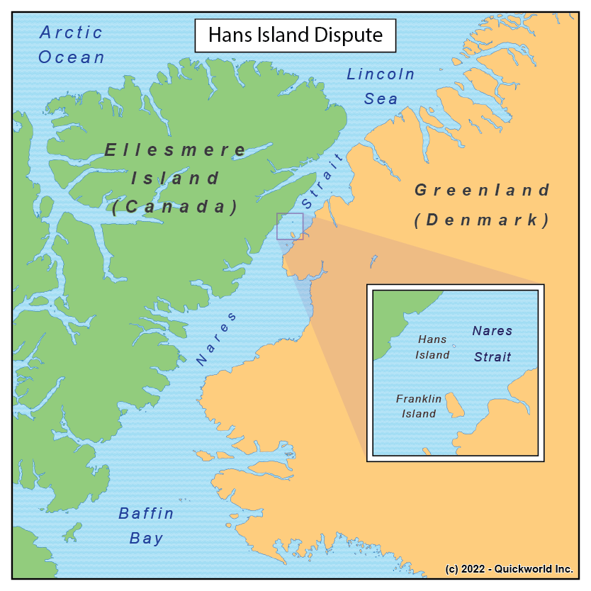 QuickworldEn's tweet photo. Quickworld's Map of the day: Enjoy new map everyday!
Today's map: Hans Island
Check more details on https://t.co/8LmhEvLx8H

#Quickworld #mapoftheday #geography #maps #History #Island #Dispute #Greenland #Canada #Denmark https://t.co/8SvAzmJwj0