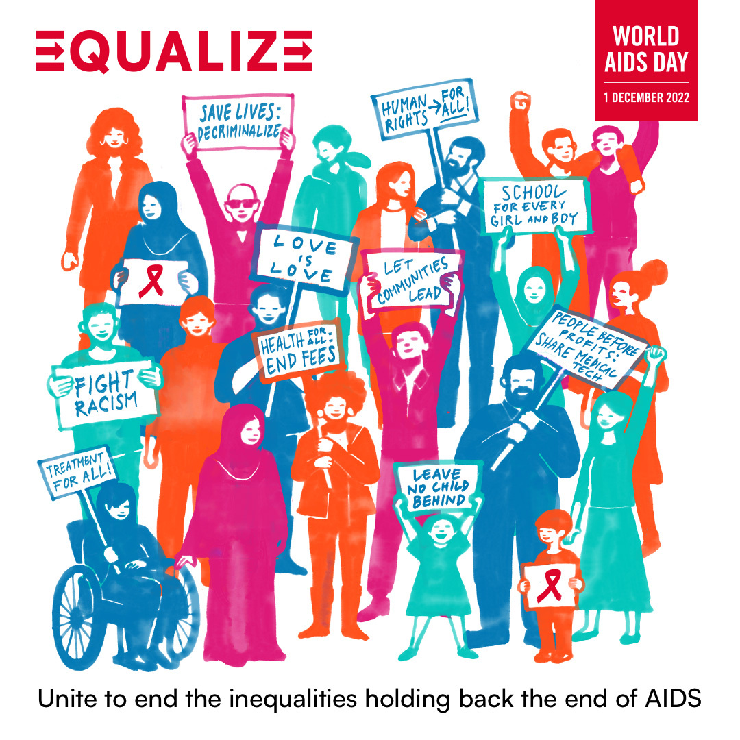 The AIDS pandemic took a life every minute in 2021, even though effective treatments are available. This #WorldAIDSDay, we must join together and call on leaders to ensure everyone has access to the life-saving HIV services they need. Let's #Equalize! 👇🏾 unaids.org/en/2022-world-…